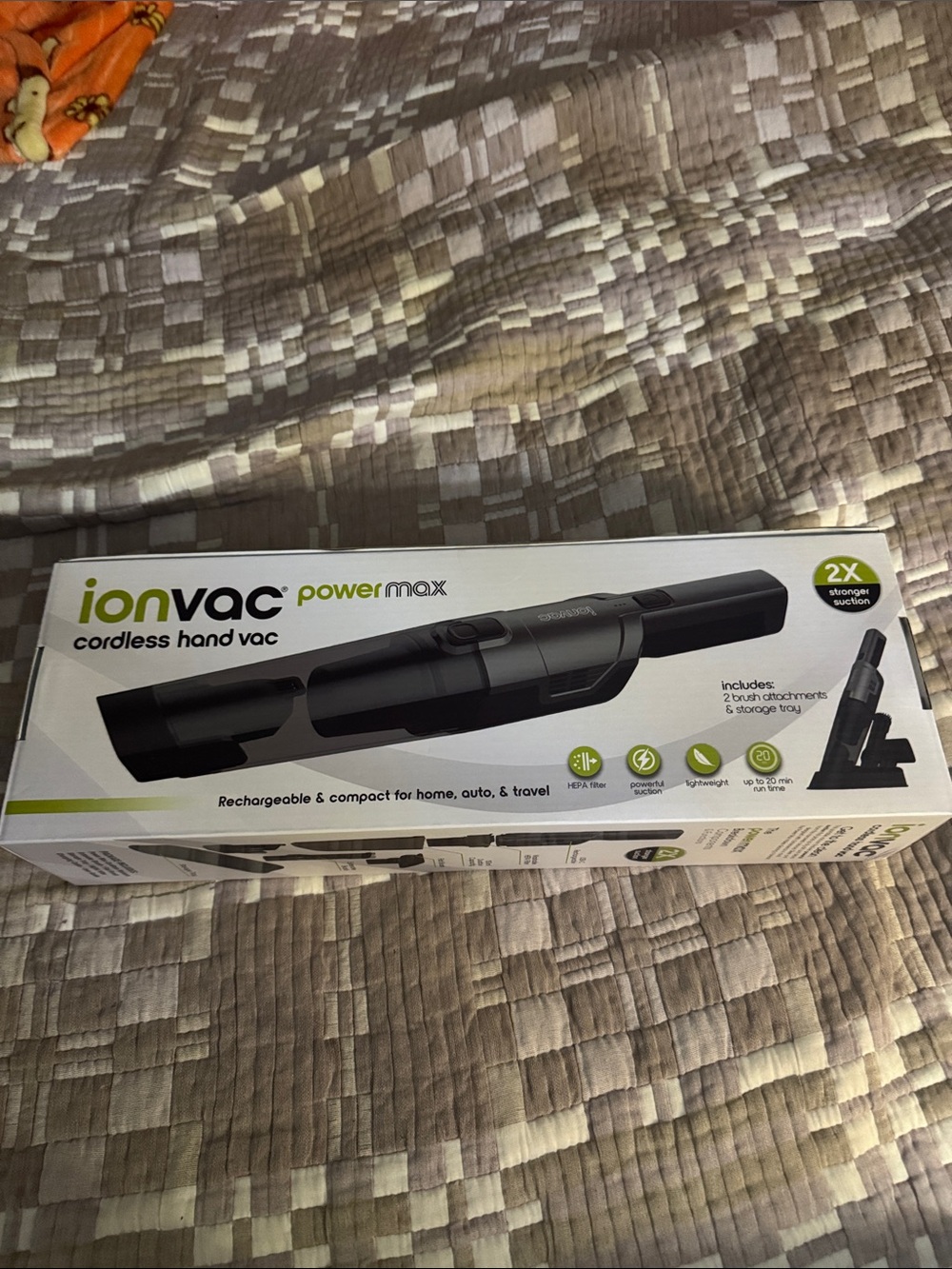 ionvac PowerMax Cordless Hand Vac in Black and Lime Green